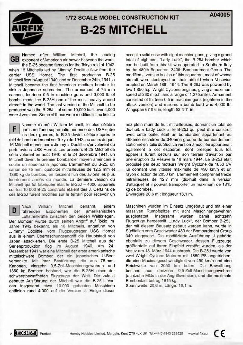Hornby AIRFIX B-25 MITCHELL User manual