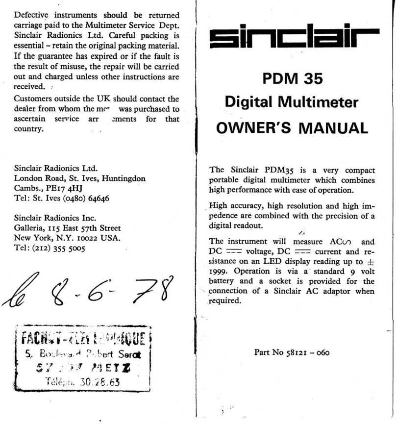 Sinclair PDM 35 owner's manual