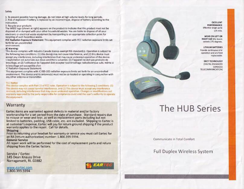Eartec HUB Series quick start guide