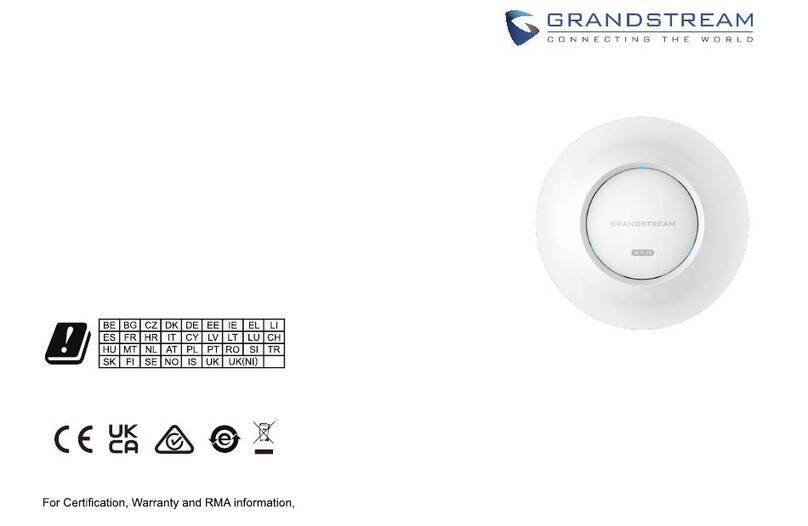 Grandstream Networks GWN7665 Quick installation guide
