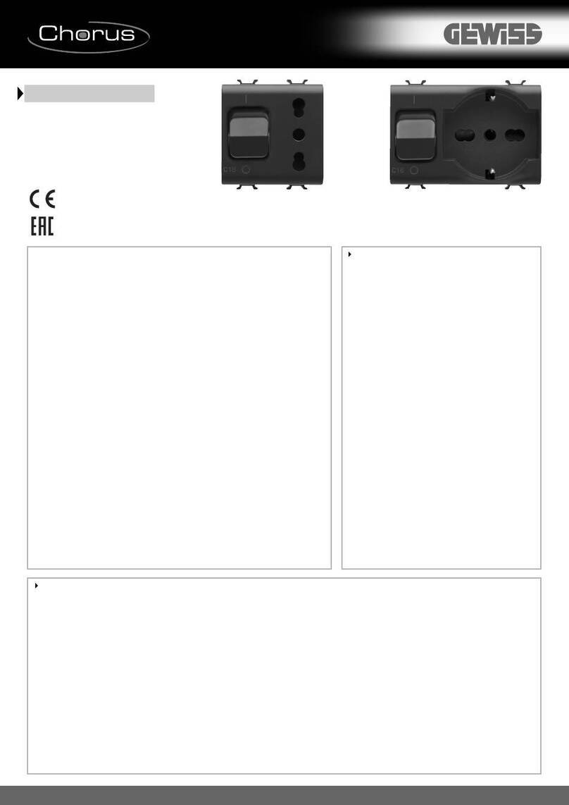 Gewiss Chorus GW 10 311 quick start guide
