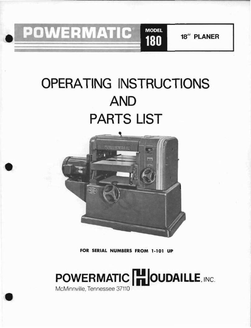Powermatic 180 Use and care manual
