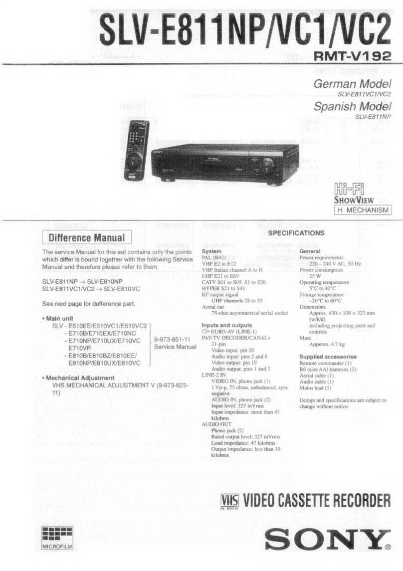 Sony SLV-E811NP Service manual