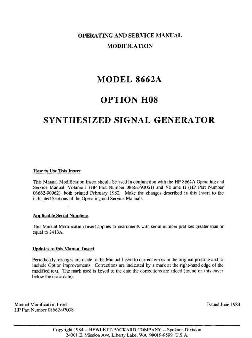 HP 8662A Service manual