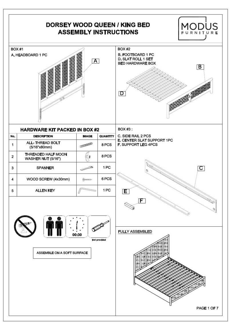 Modus Furniture DORSEY WOOD QUEEN BED Assembly instructions