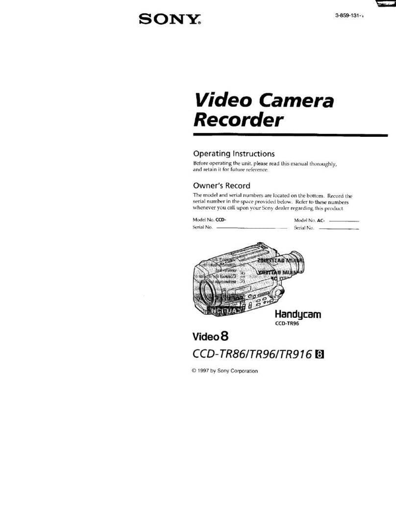 Sony Handycam Video 8 CCD-TR86 operating instructions