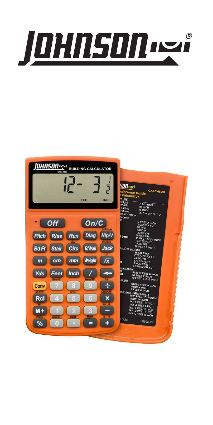 Johnson Level & Tool CALC-1500 instruction manual