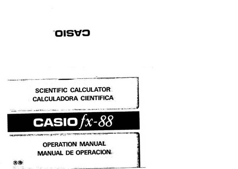 Casio fx-88 Operation manual