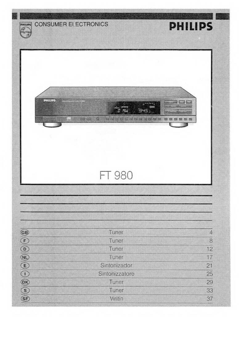 Philips FT 980 User manual
