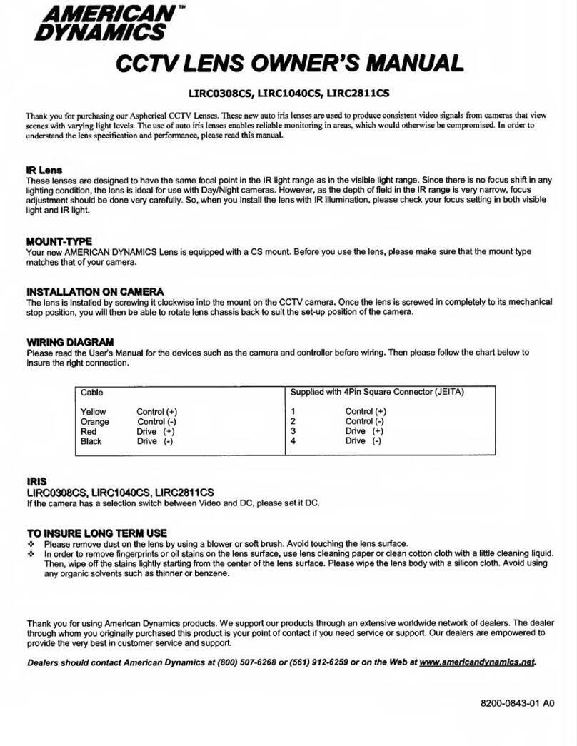 American Dynamics LIRC0308CS owner's manual American Dynamics LIRC0308CS owner's manual