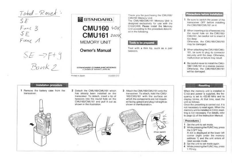 Standard CMU160 owner's manual