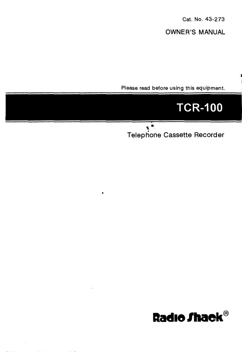 Radio Shack TCR-100 User manual