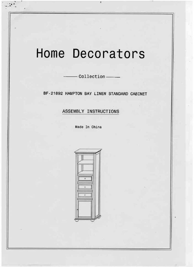 HAMPTON BAY Home Decoraton BF-21892 Assembly instructions HAMPTON BAY Home Decoraton BF-21892 Assembly instructions