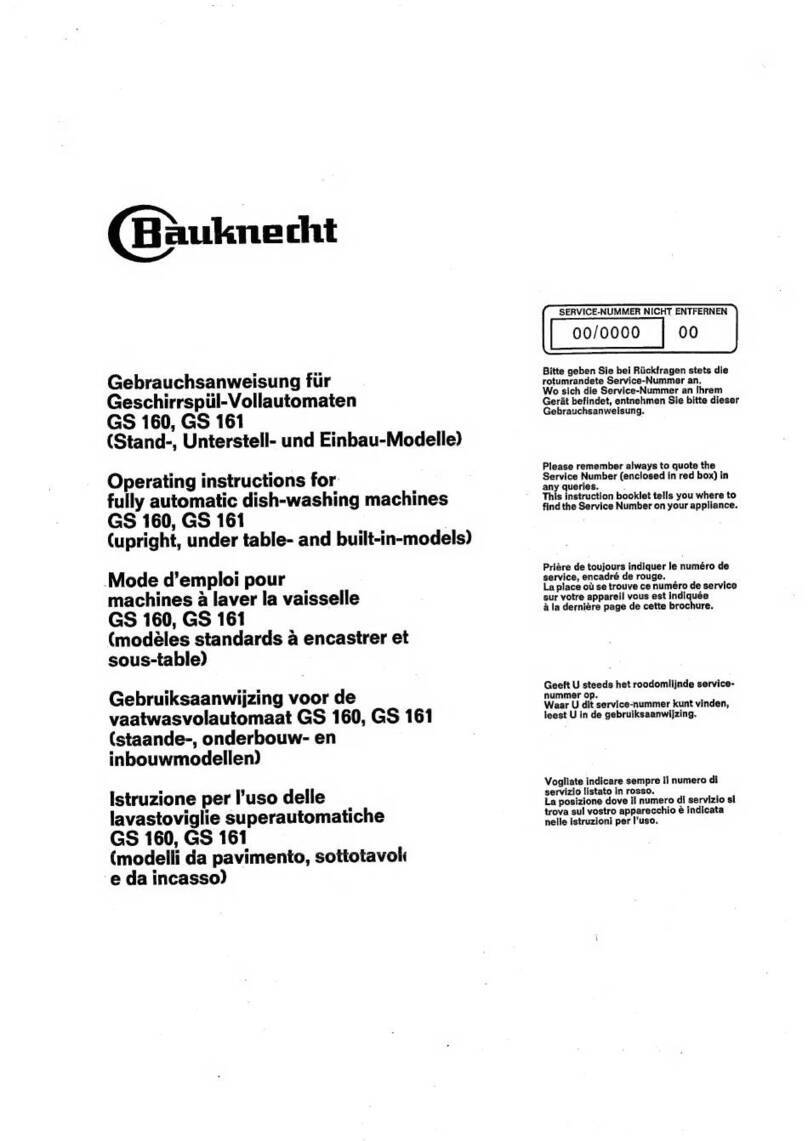 Bauknecht GS 160 operating instructions