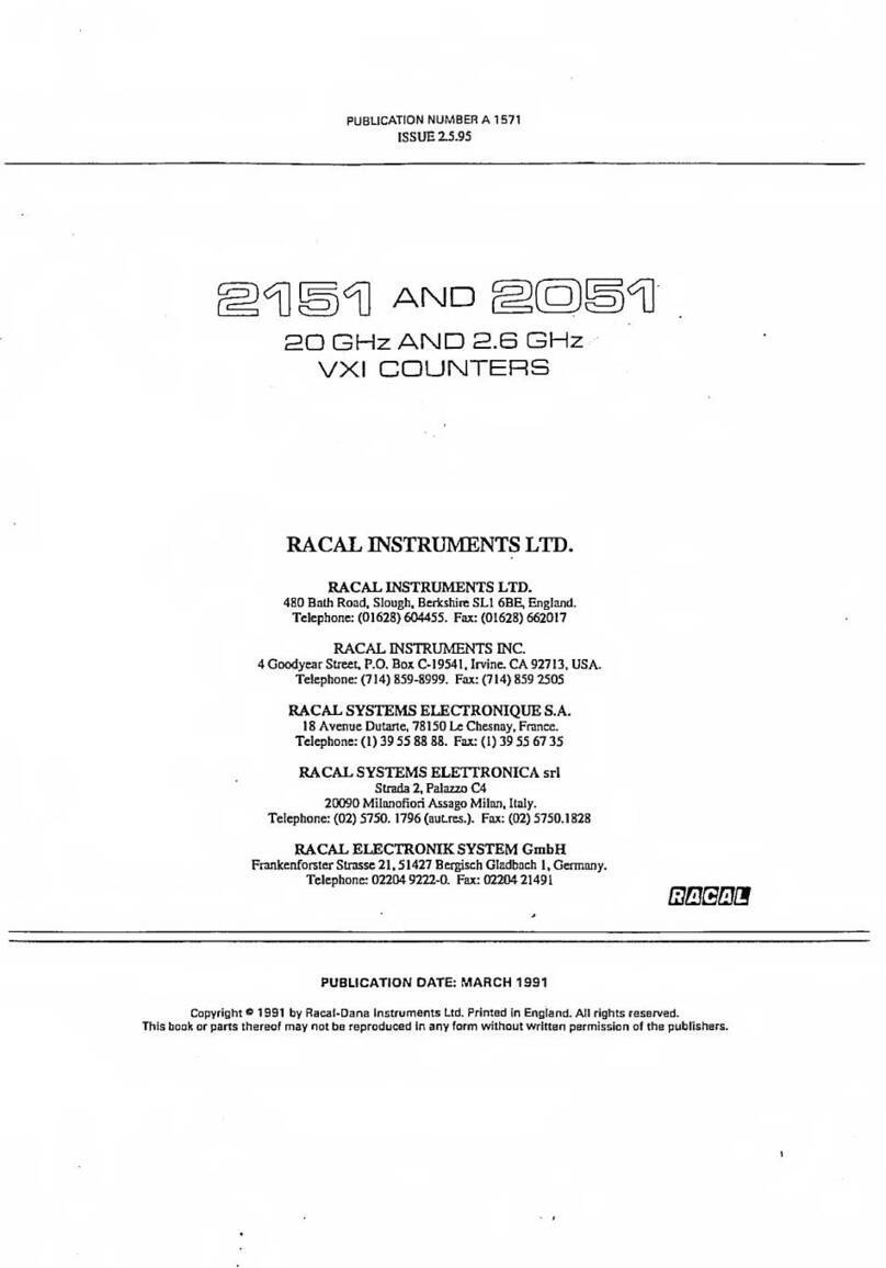 Racal Instruments 2151 manual Racal Instruments 2151 manual