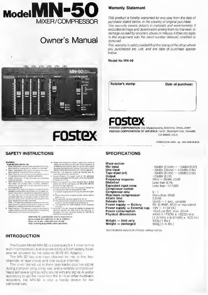 Fostex MN-50 owner's manual