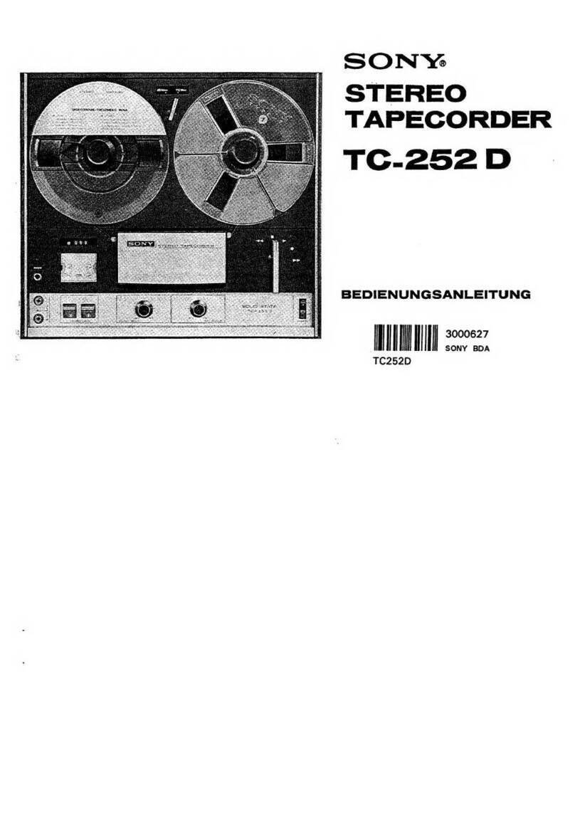 Sony TC-252 D User manual Sony TC-252 D User manual