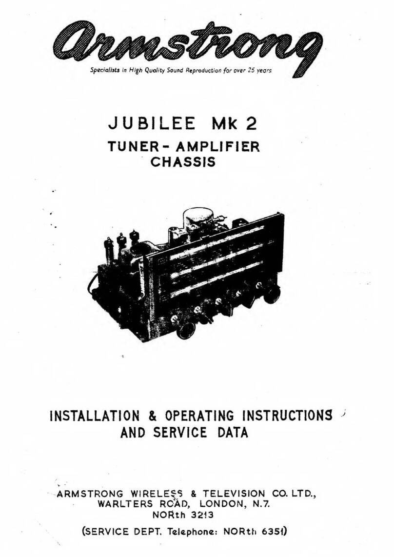 Armstrong JUBILEE Mk 2 Installation & operating instructions