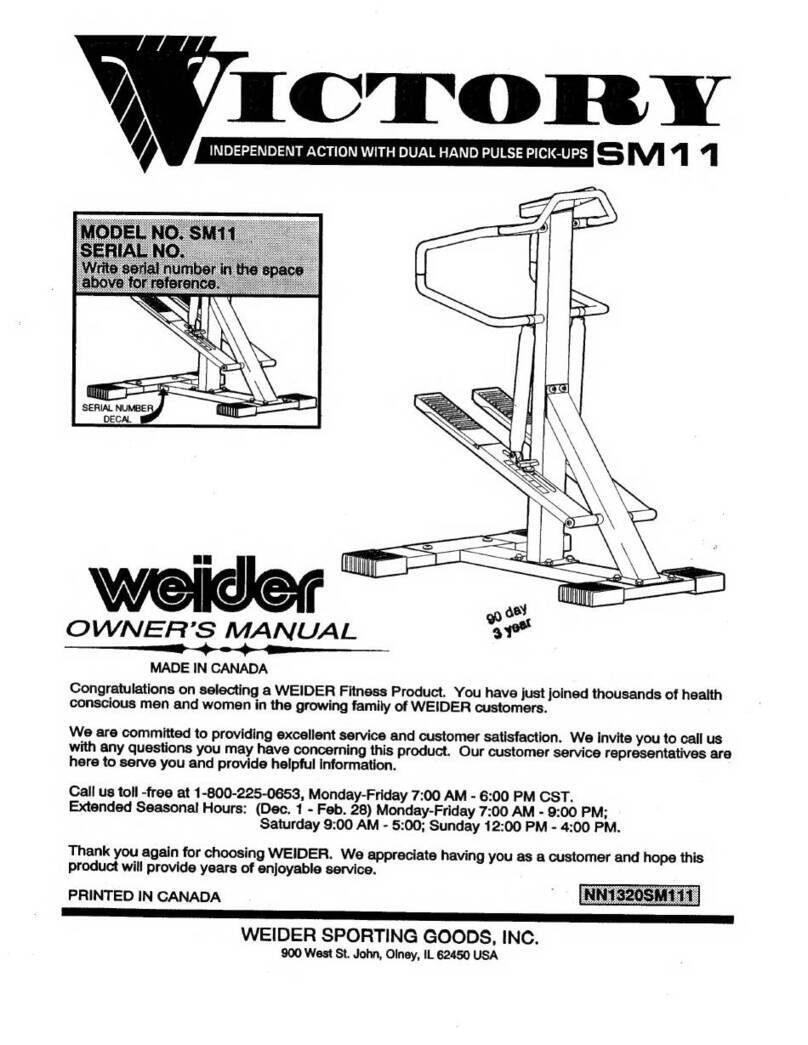 Weider Victory SM11 User manual