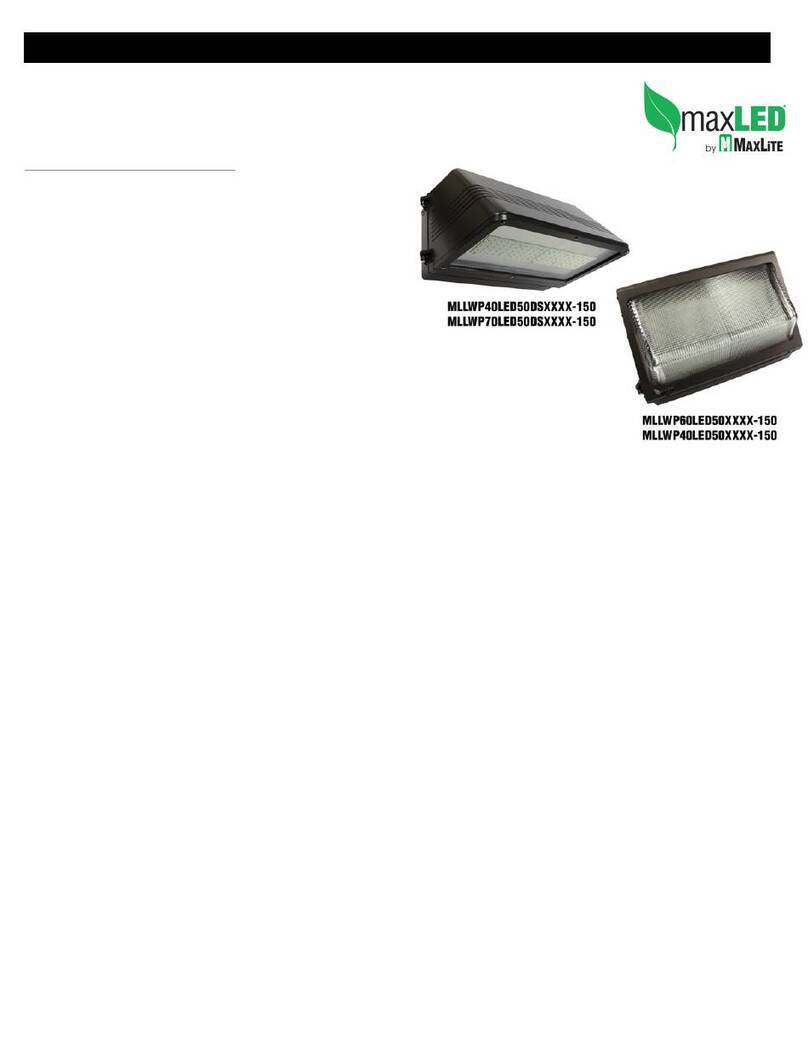 MaxLite maxLED MLLWP40LED50DS 150 Series operating instructions MaxLite maxLED MLLWP40LED50DS 150 Series operating instructions