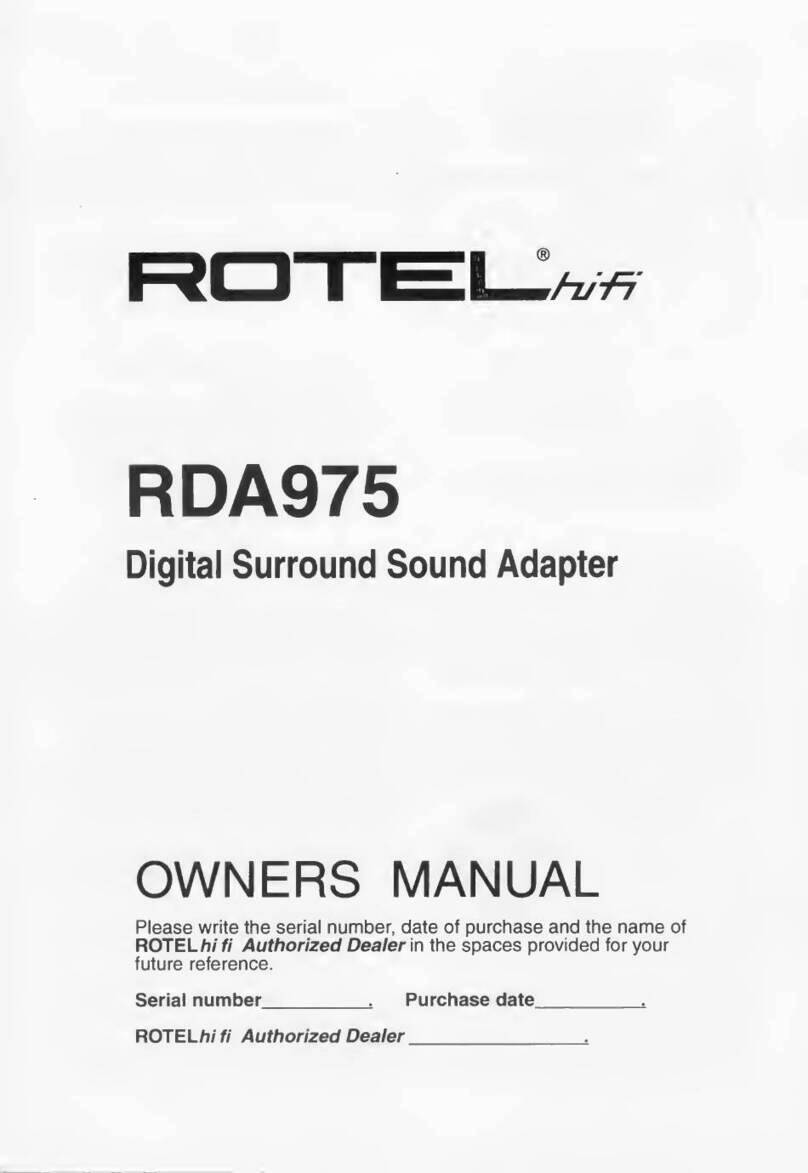 Rotel RDA975 User manual
