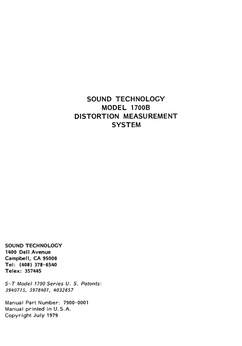 Sound Technology 1700B manual