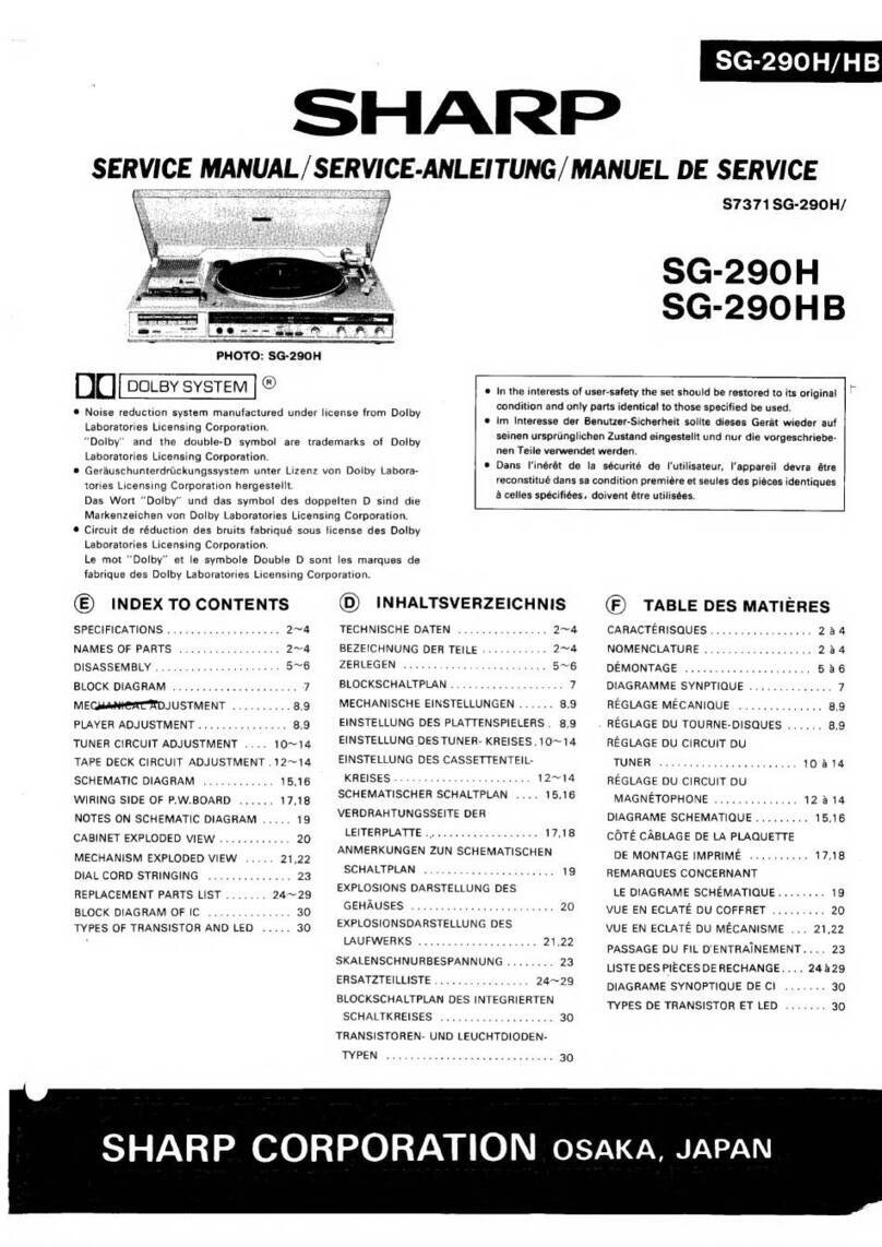 Sharp SG-290H User manual