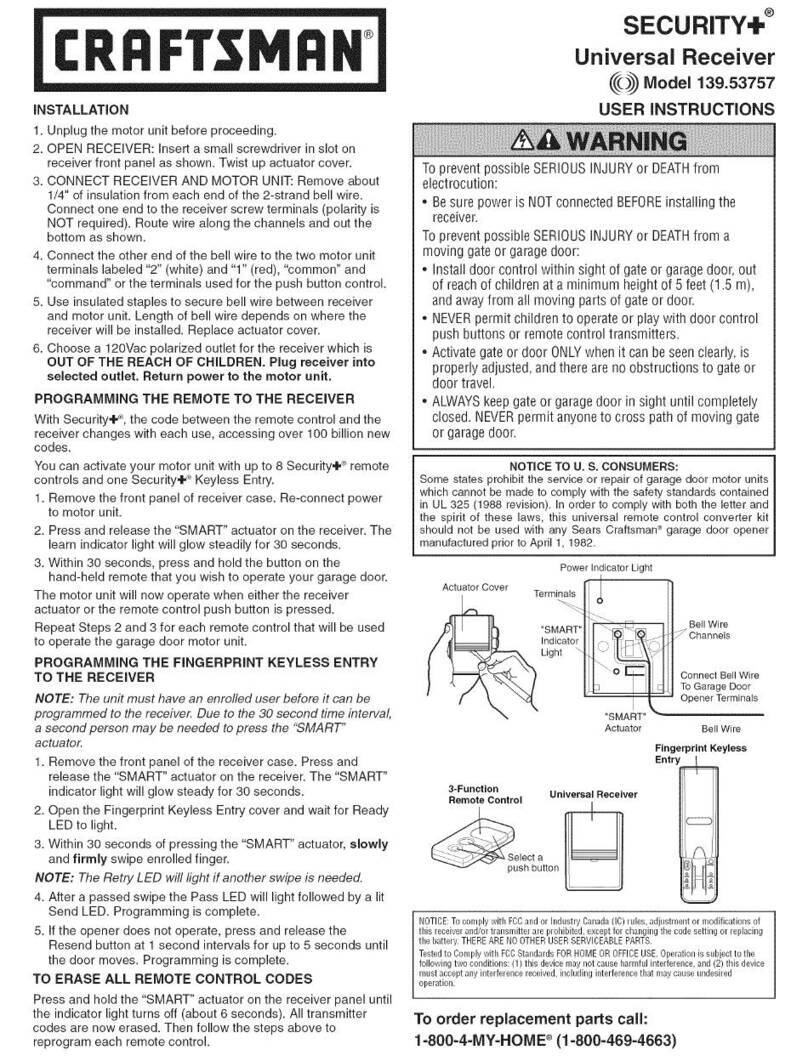 Craftsman SECURITY+ 139.53757 User manual