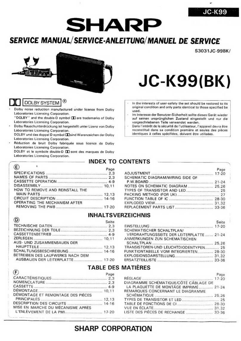 Sharp JC-K99 User manual