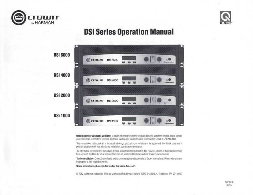 Harman crown DSi Series Operation manual