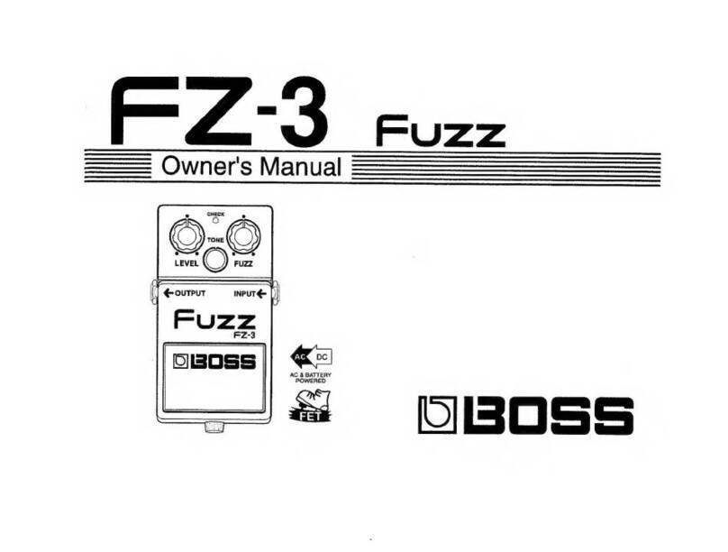 BOSSCO Fuzz FZ-3 owner's manual