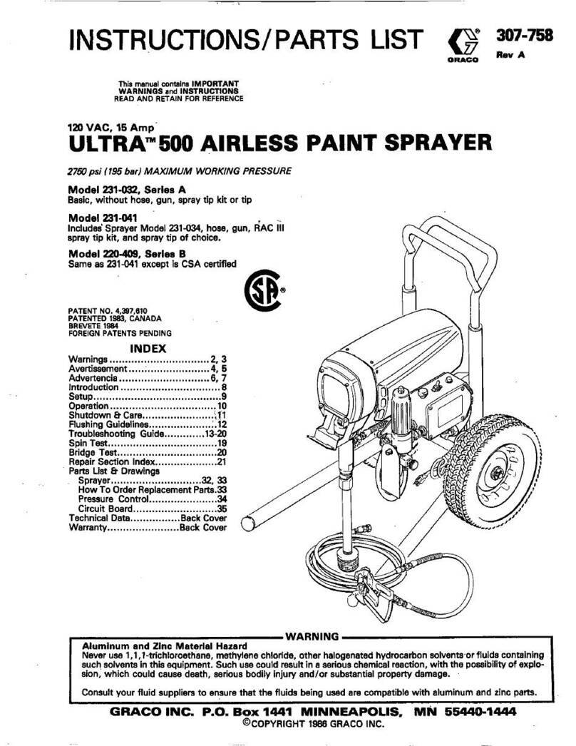 Graco Series A Instructions-parts list