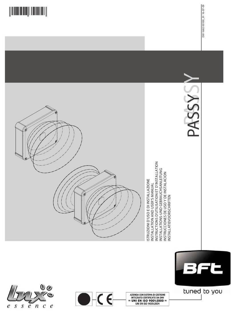 BFT Passy Installation and user manual