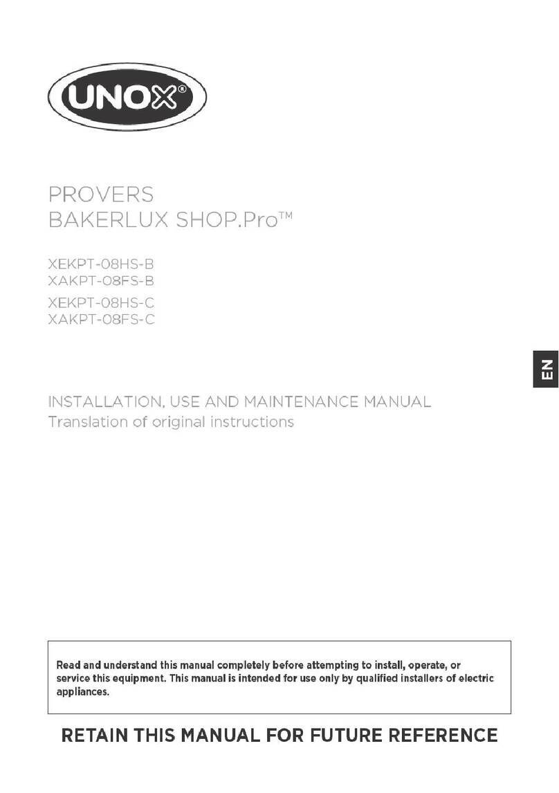Unox PROVERS BAKERLUX SHOP.Pro XEKPT-08HS-B Instructions for installation, use and maintenance manual