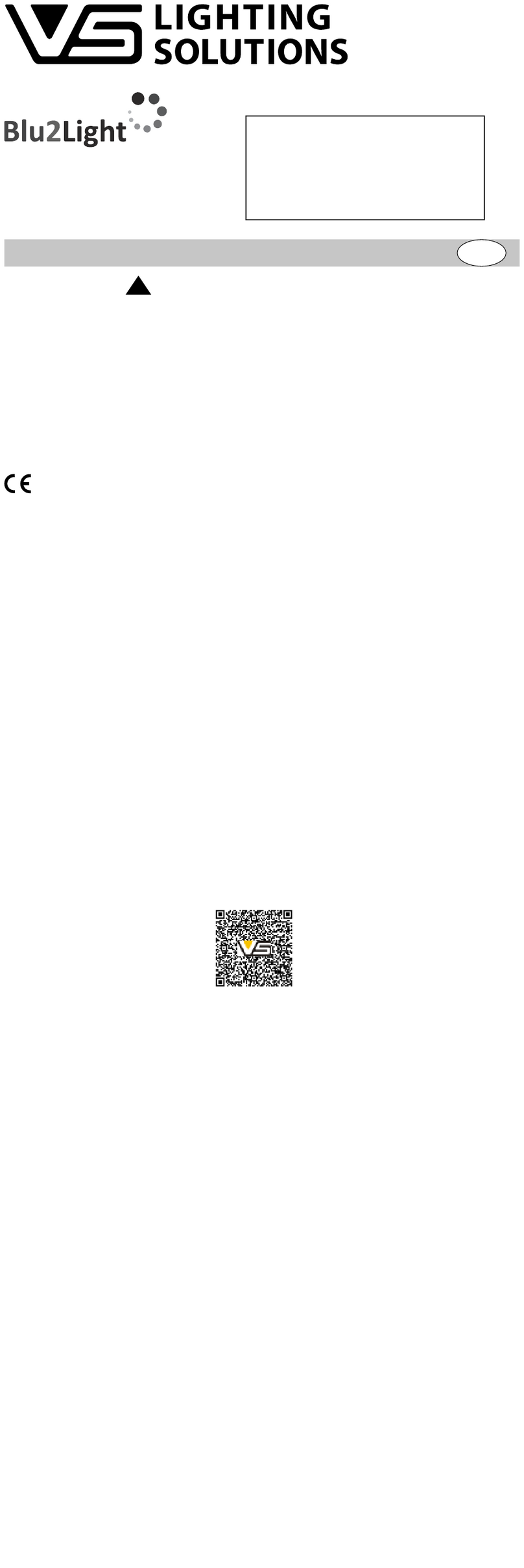 VS LIGHTING SOLUTIONS Blu2Light 187236 User manual