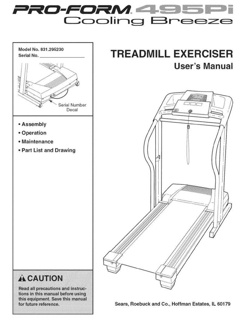 Sears PRO-FORM 495Pi Cooling Breeze user manual
