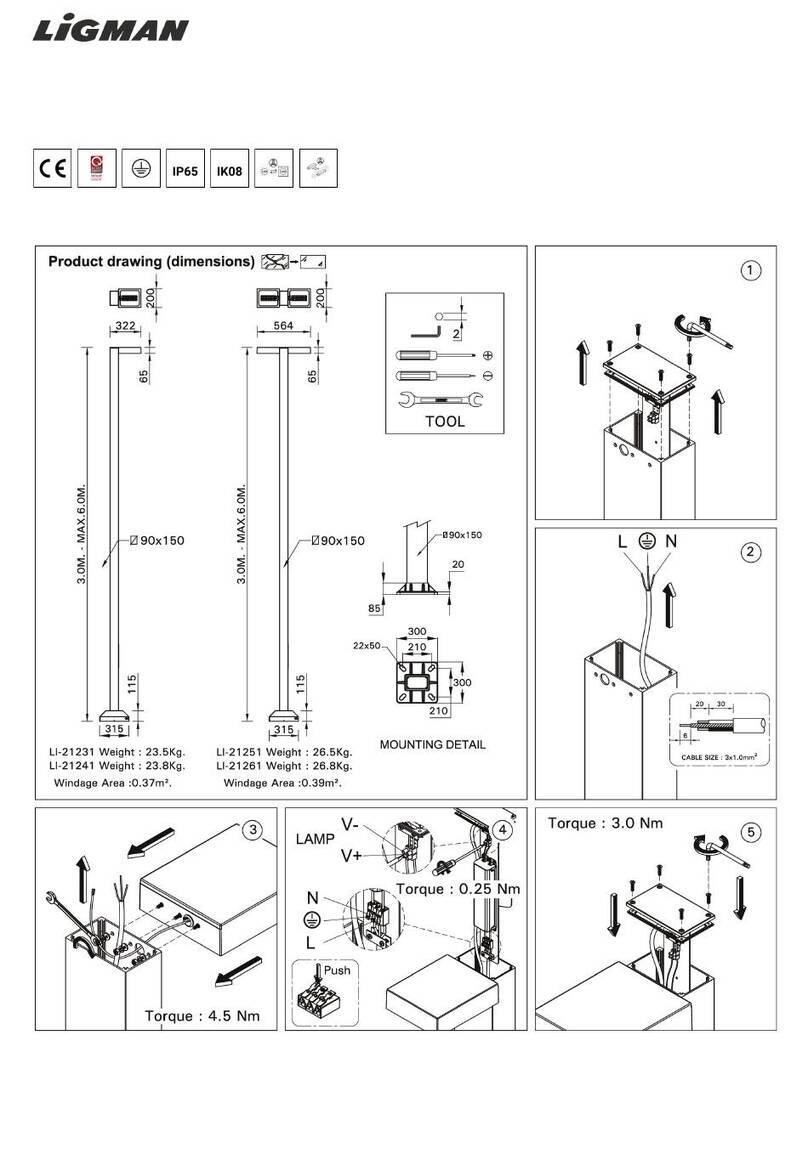LIGMAN LIGHT LINEAR PT 8 installation manual