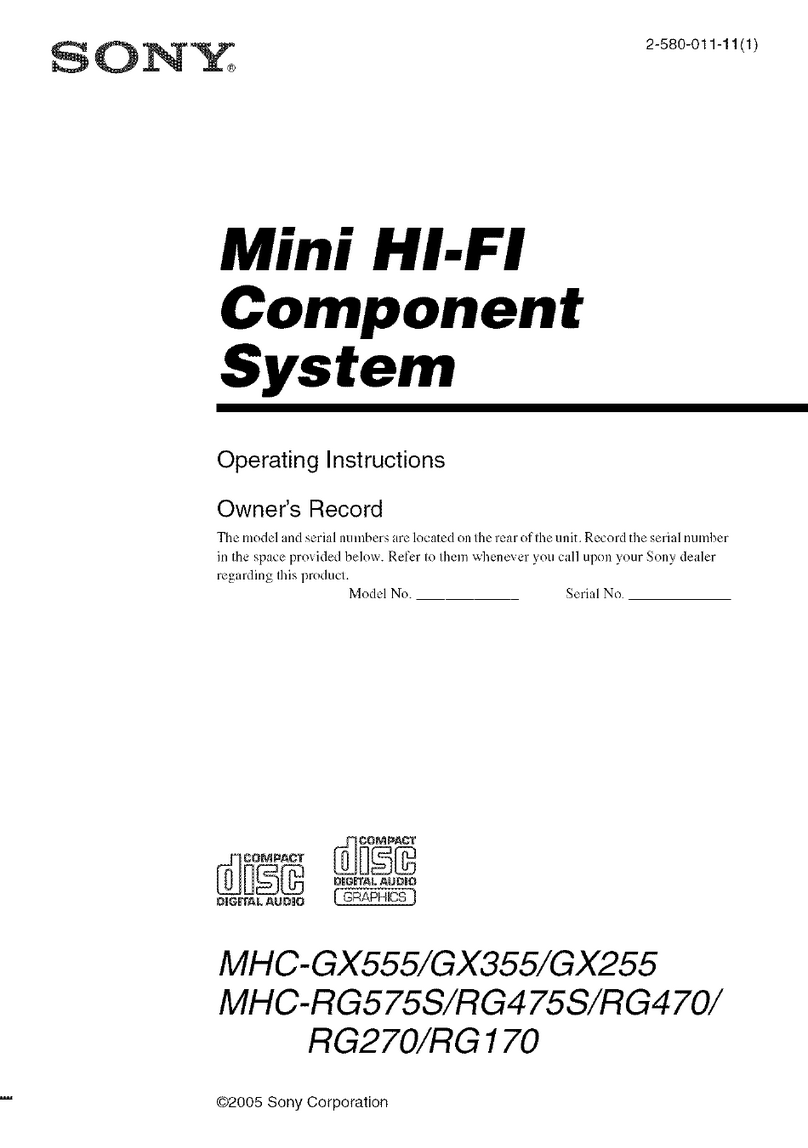 Sony MHC-GX555 - Mini Hi Fi Component System User manual