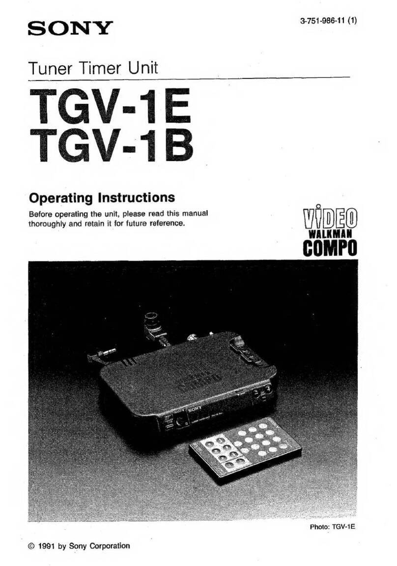 Sony TGV-1E User manual