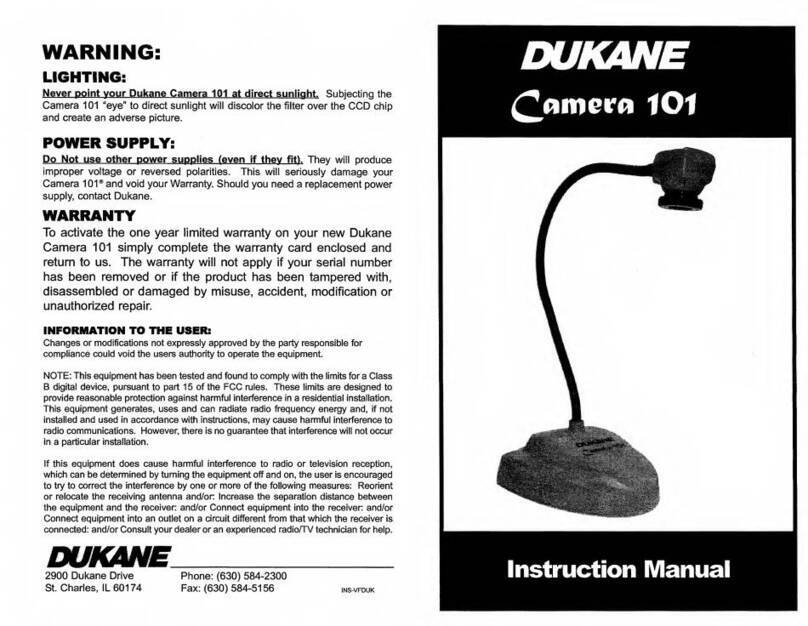 Dukane Camera 101 instruction manual