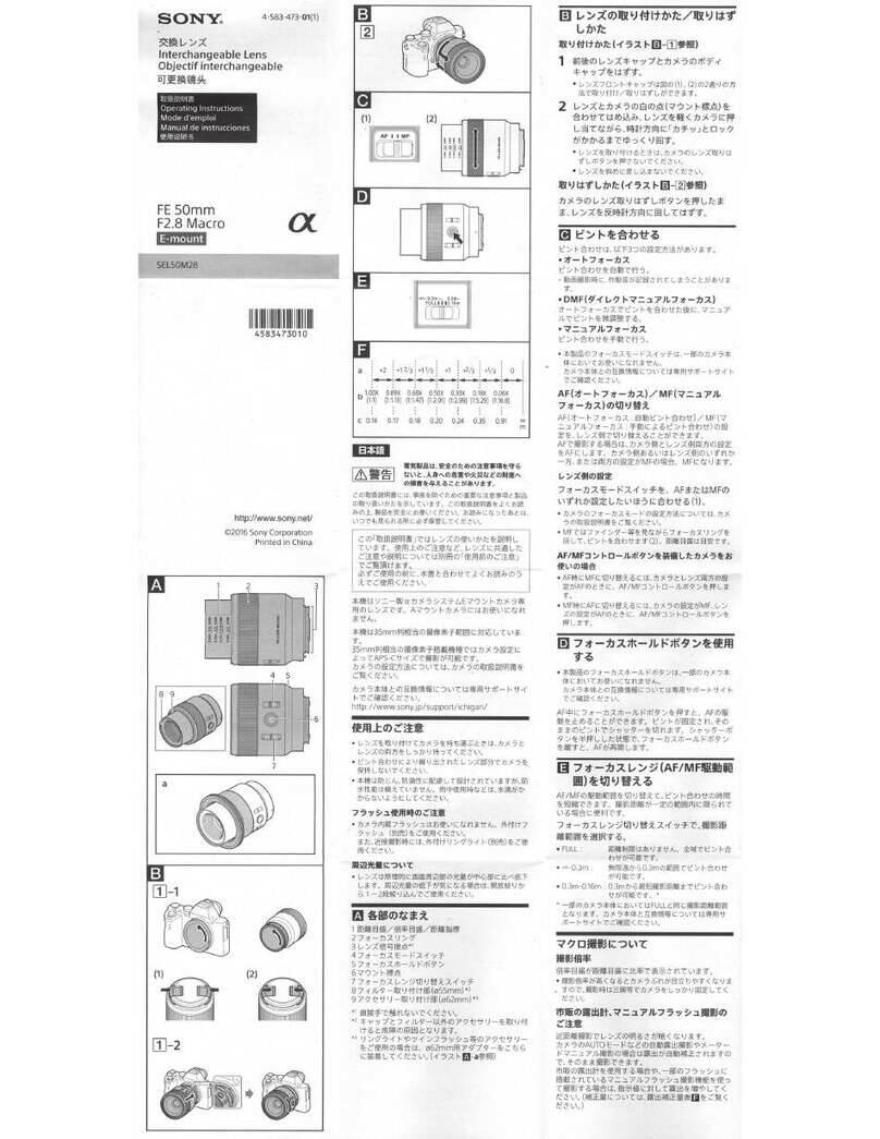 Sony Alpha SEL50M28 User manual