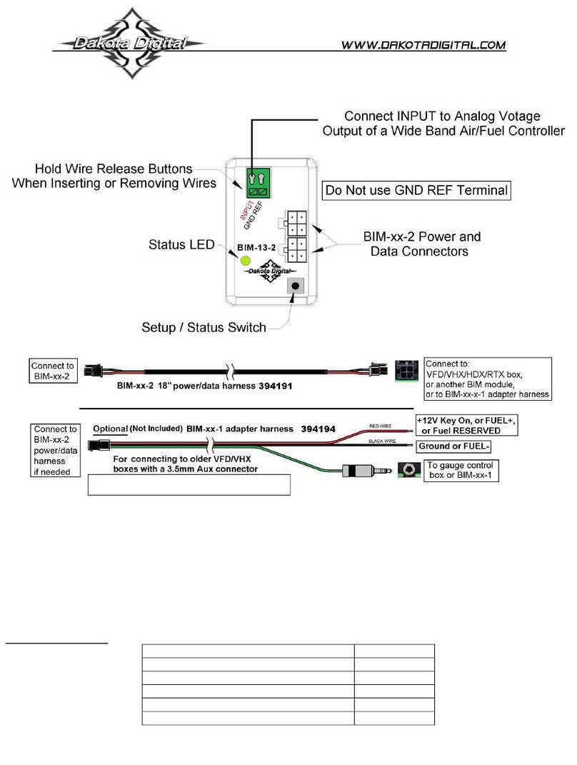 Dakota Digital BIM-13-2 quick start guide