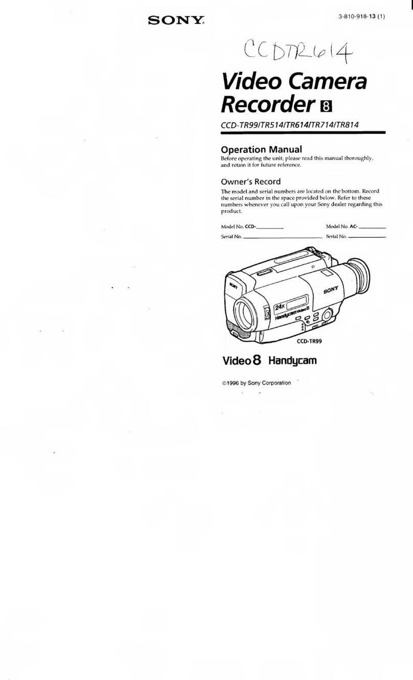Sony Handycam CCD-TR814 Operation manual