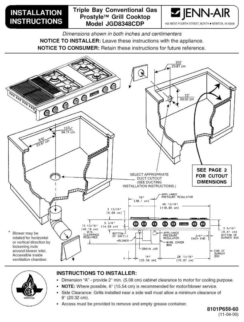 Jenn-Air PRO-STYLE JGD8348CDP installation instructions