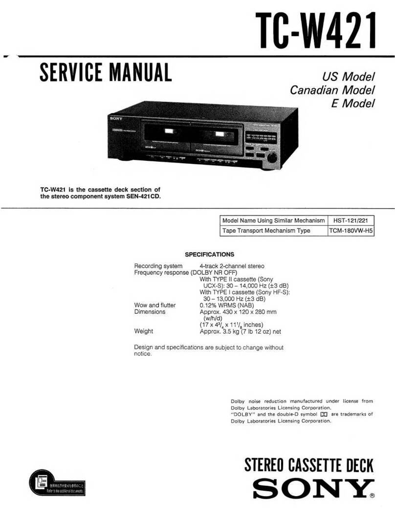 Sony TC-W421 User manual