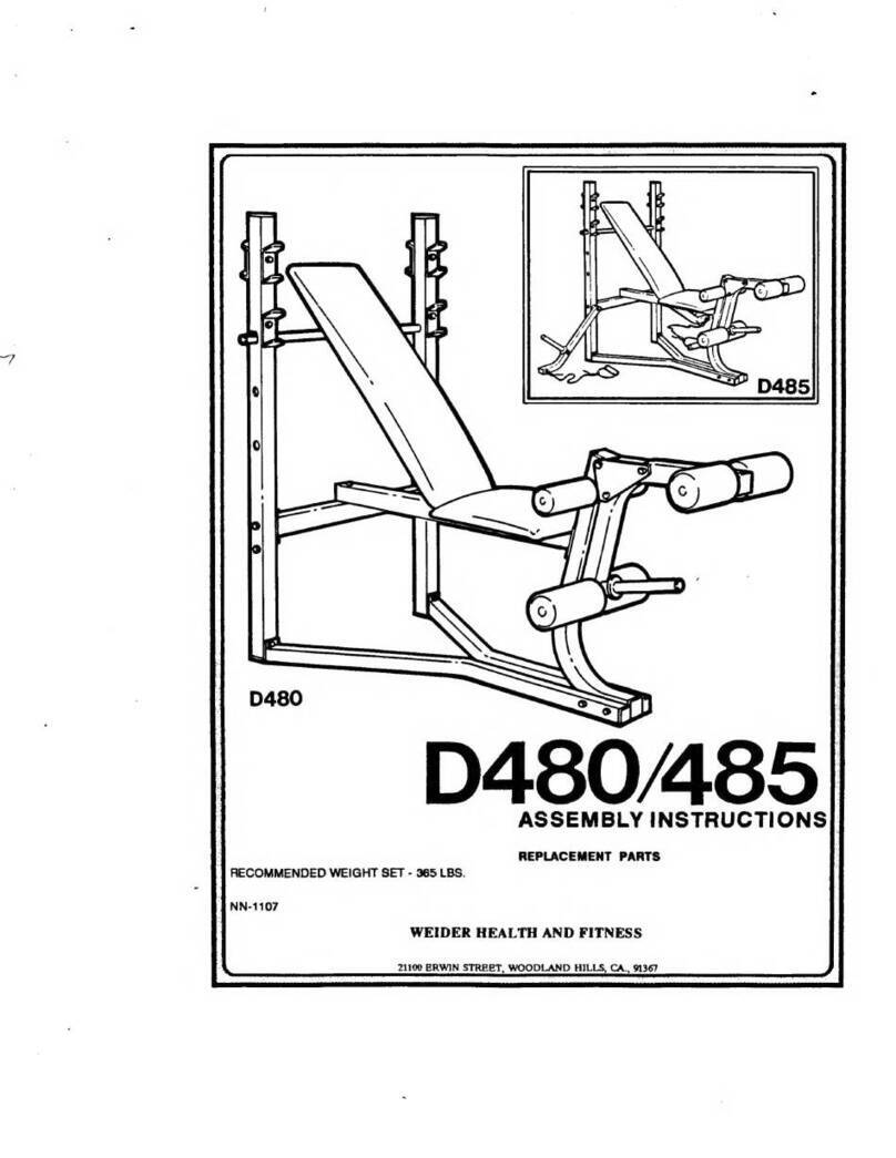 Weider D480 Assembly instructions