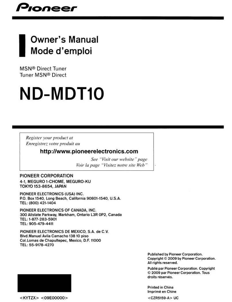 Pioneer ND-MDT10 User manual