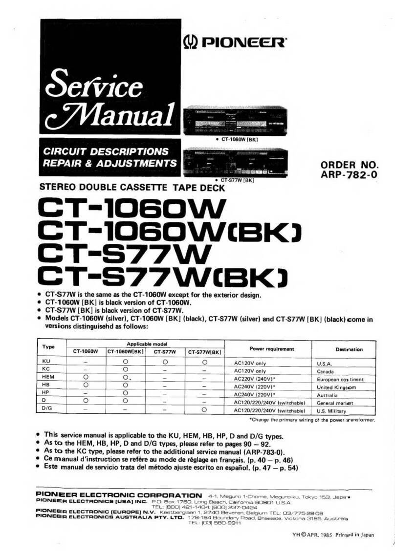 Pioneer CT-1060W Service manual