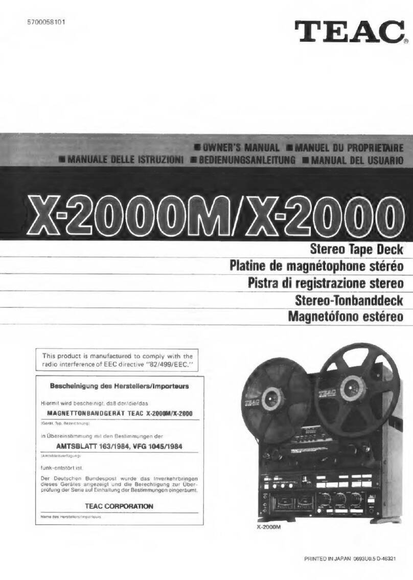 Teac X-2000 User manual