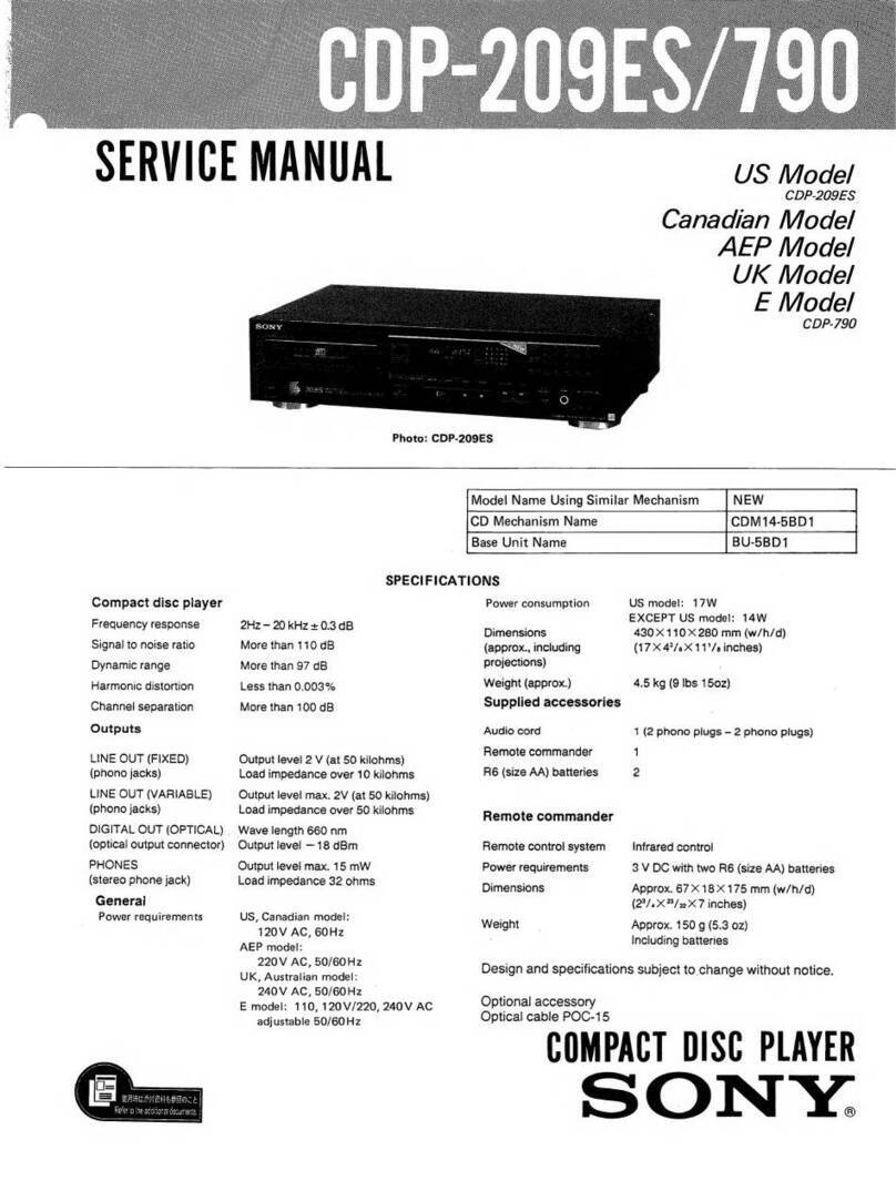 Sony CDP-209ES/790 User manual Sony CDP-209ES/790 User manual